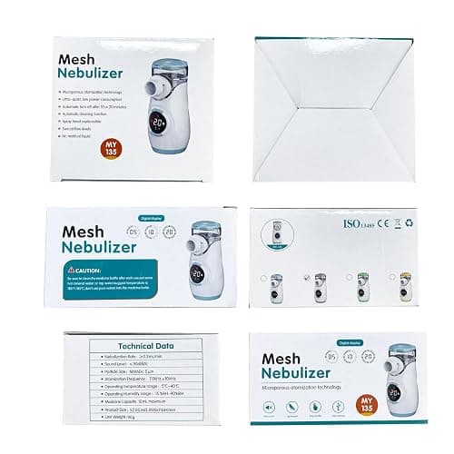 HITHINKMED Mesh Nebuliser for Kids, Portable Nebuliser for Adults Sinus Inhaler with Digital Display, Timed and Automatic Cleaning Functions for Home and Travel Use thumbnail 5