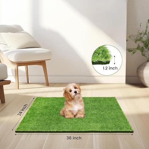Yinoos 36" x 24" Fake Grass Mat for Dogs, Premium Washable Artificial Turf Grass Rug for Patio Lawn Balcony Door Dog Pet Pee Potty Training thumbnail 2