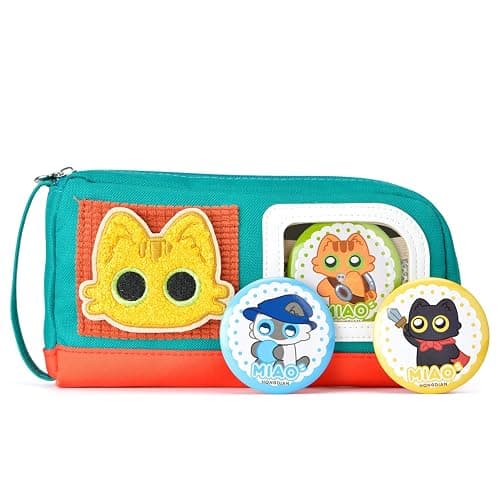 Pencil Case Large Capacity Adorable Cat Pencil Pouch Stationery Pen Bag for Teen Girls and Boys with Magic Sticker and Decoration Badges thumbnail 6