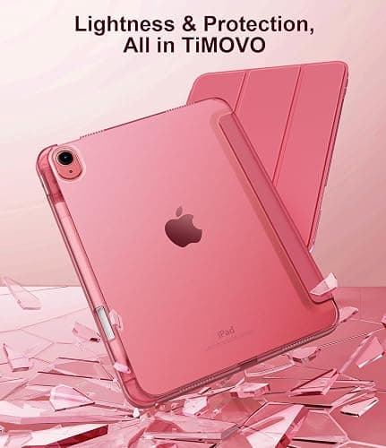TiMOVO Case for iPad A16 11th Generation 2025 11 Inch/iPad 10th Generation 2022 10.9 Inch with Pencil Holder, Slim Stand Cover with Translucent Back, Support Touch ID, Auto Wake/Sleep, Watermelon Pink thumbnail 7