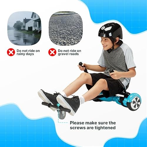 Gotrax Hoverboard Kart Seat Attachment Accessory for 6.5" 8" 8.5" 10" Self Balancing Scooter, Adjustable Frame Length and Handlebar Control Buggy Attachment, Hover Board Go Kart Accessory Kids Adults thumbnail 2