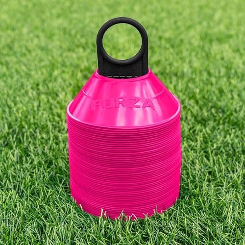 FORZA Mini Training Marker Cones | Durable Multi-Purpose Mini Space Cones Ideal for All Sports – Pack of 50 or 1000 in Multiple Color Options [Includes Carry Stand] - Image 1