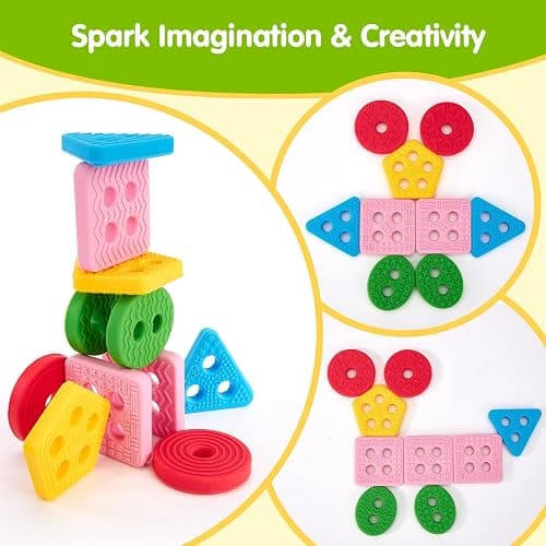 hahaland Silicone Sorting & Stacking Toys - Montessori Toys for 1 Year Old | Textured Soft Blocks, Shape Sorter, Color Sorting for Toddlers 1-3, Learning Sensory Baby Toy 1st One Year Old Birthday Gifts thumbnail 8