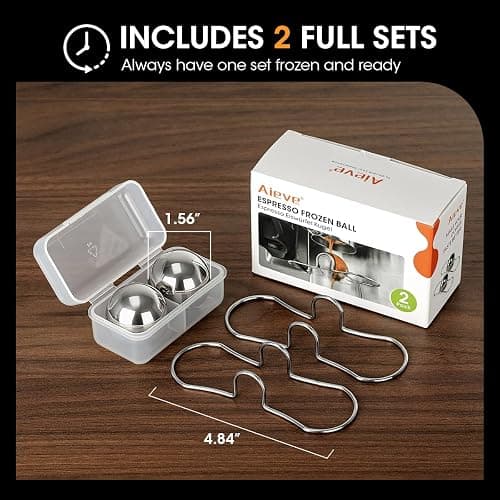 AIEVE 2 Pack Espresso Cooling Ball, Stainless Steel Frozen Ice Rock for Coffee, Espresso Accessories Extract Brew Chilling Tool Chiller Gift for Birthday, Valentine's Day, Christmas thumbnail 3