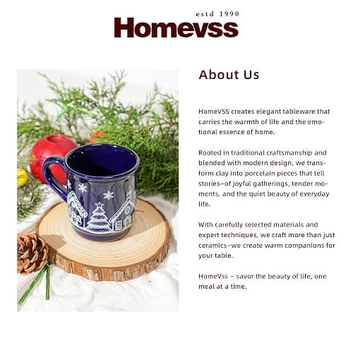 Home VSS Christmas Coffee Mugs Set of 6, 8.5oz Cocoa Ceramic Mug Gift Set, Holiday Coffee Mugs Set for Hot Chocolate, Cocoa, and Coffee Lovers, Gift for Family - House thumbnail 7
