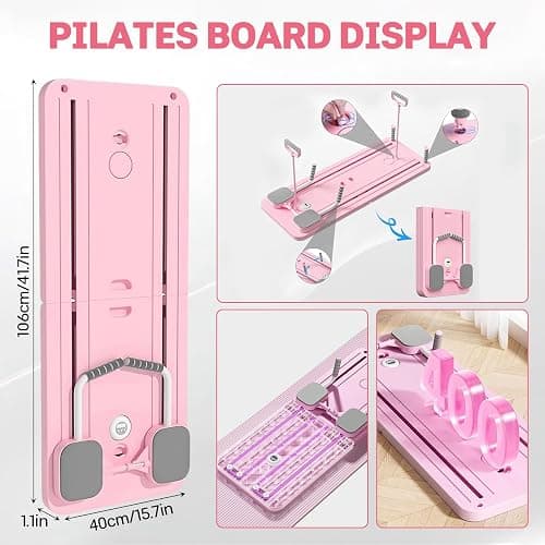 VHV Pilates Reformer Compact, 5 en 1 Pilates Pliable,La roue abdominale push-up rebondit automatiquement Minuterie, Ab Roller Fitness Materiel pour la Maison et la Salle de Sport thumbnail 5