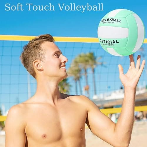 ZLY Volleyball,Official Size 5 Volleyballs for Indoor Outdoor,Soft Touch Volleyballs for Beach Play Pool Training Game with Ball Pump thumbnail 4
