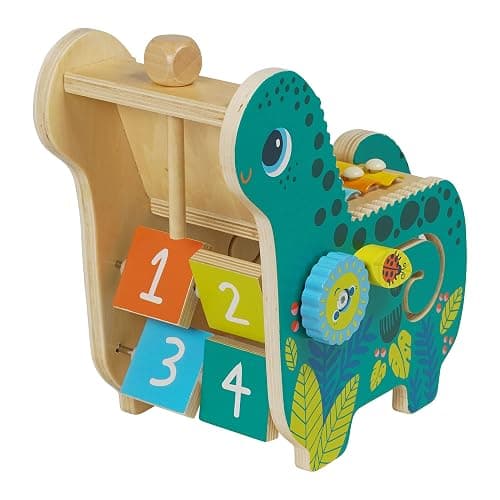 Manhattan Toy Wooden Dinosaur Toddler and Preschool Musical Instrument and Activity Toy with Xylophone, Sawtooth Ridges and Solo Mallet thumbnail 5