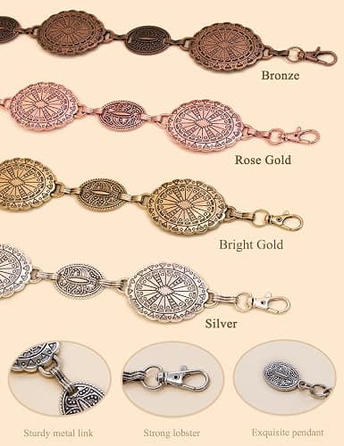 TOPACC Western Metal Concho Belt for Women Cowgirl Chain Belts for Dresses Jeans Country Concert Outfit thumbnail 4