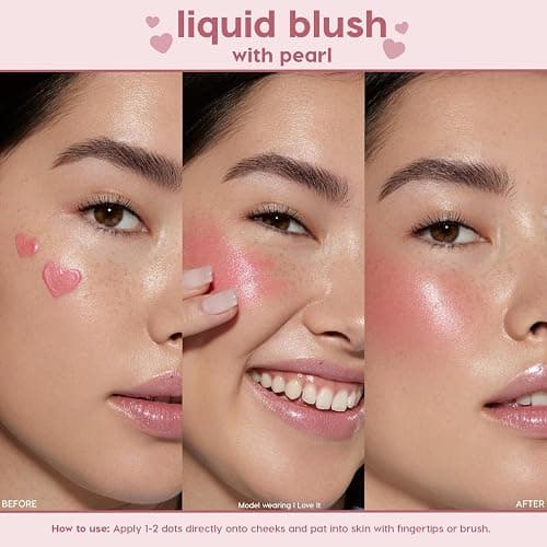ColourPop Weightless Liquid Blush - Hydrating, Liquid Blush for Cheeks - Glowy, Pearl Finish with Hyaluronic Acid for a Healthy Glow - Designed with a Doe Foot Applicator - I Love It (0.3 Fl Oz) thumbnail 6