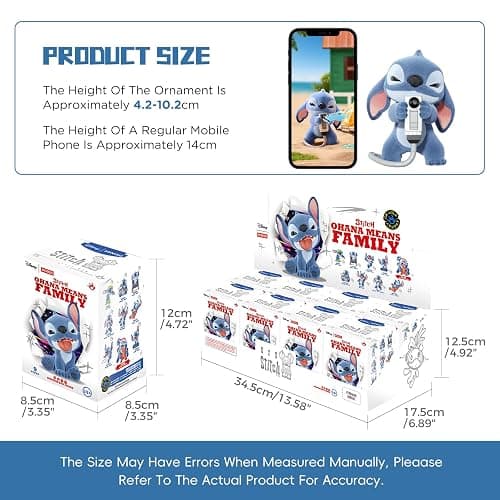 MINISO Disney Stitch Naughty Stitch Series Blind Box Figures, Random Design Collectible Flocked Figures Home Decorations, Holiday Birthday Gifts for Collectors and Fans, Single Box thumbnail 3