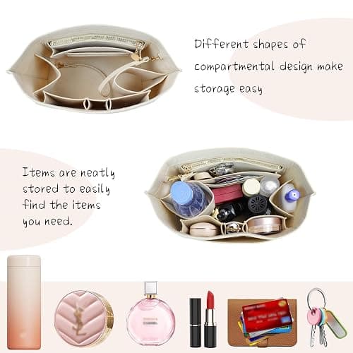 Organizer Insert For Longchamp Women Purse For Long Champ Bag Le Pliage organizer Medium 030beige-M thumbnail 5