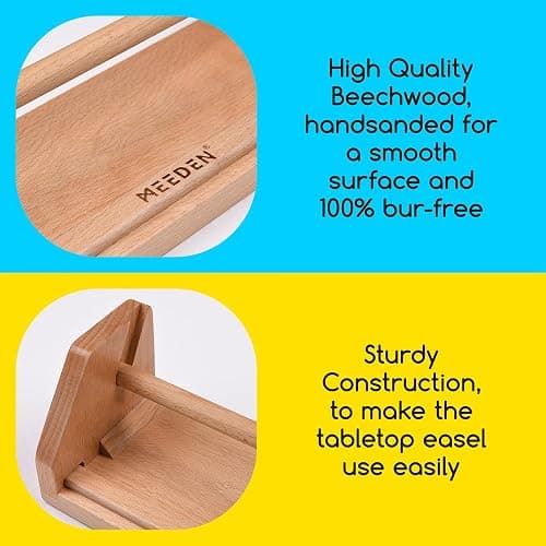 MEEDEN Paper Roll Dispenser with 3 Paper Rolls (12" x 75ft) - Beech Wood Kids Easel, Wooden Tabletop Easel for Kids Art Supplies, Toddler, Doodle, Drawing, Art, Craft thumbnail 6