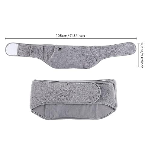 USB Powered Heating Waist Belt, Heating Pad with Hand Pockets, Electric Heated Waist Belt for Period Cramps Body Joints Pain, Three - Level Temperature Control, Grey thumbnail 2