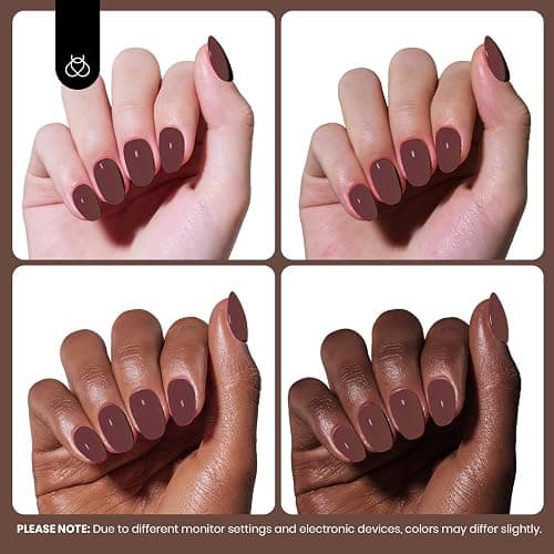 Beetles Dark Brown Gel Polish, 1 PC 15ML Full Size Hema Free Mocha Coffee Brown Color Polish Nail Gel Colorful Bottle Coffee o'Clock Soak Off UV Nail Art Manicure Gift for Women thumbnail 6