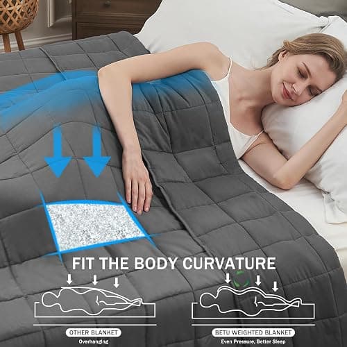 Weighted Blanket for Adults 20lbs, 48"x72", Twin Full Size Cooling Heavy Throw Blanket for 130-220lbs, Microfiber Soft Thick Big Blankets Weighted Comforter Breathable Gift for Sleeping, Grey thumbnail 2