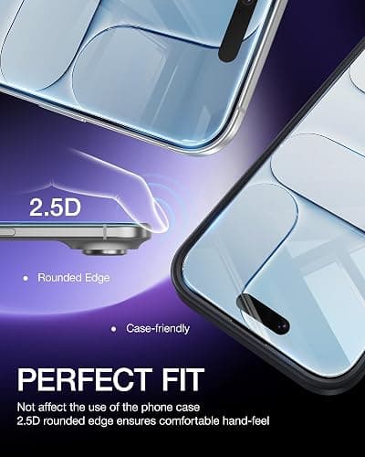 NIMASO for iPhone Air Screen Protector 6.5-Inch, 2 Pack 9H Hardness HD Clear Tempered Glass Military Grade Shatterproof, Anti-Scratch, with Easy Installation Tool thumbnail 4