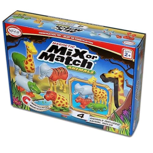 POPULAR PLAYTHINGS Magnetic Animals for Toddlers 1-3, Mix or Match Animal Toys, Set of 4 Gift for Kids - Jungle Animals thumbnail 4