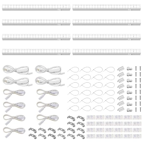 Barrina Grow Lights for Indoor Plants, 1ft Plant Lights for Indoor Growing, 5000K White Full Spectrum Grow Light, Individual Switch, T5 Grow Light Strip, Plug and Play, 8-Pack - Image 1