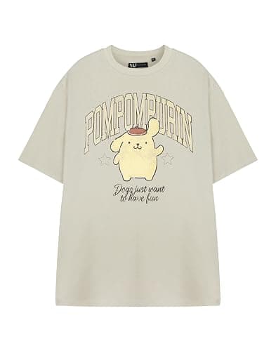 Hello Kitty & Friends Pompompurin Womens Beige Short Sleeved T-Shirt - Image 1