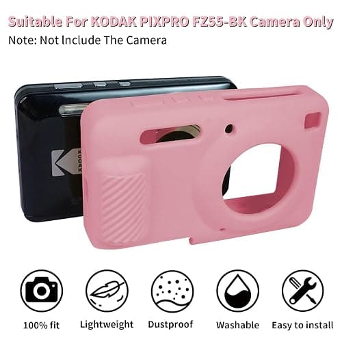 Easy Hood Camera Case for Kodak PIXPRO FZ55, Soft Silicone Cover Anti-Scratch Slim Fit FZ55 DSLR Camera Sleeve Body Skin Travel Protective Case, Pink thumbnail 6