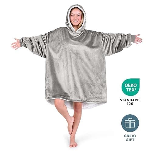 Bare Home Wearable Blanket Hoodie - Soft Plush Sherpa - Warm and Cozy - Oversized Wearable Blanket - Adult & Kid Sizes thumbnail 4