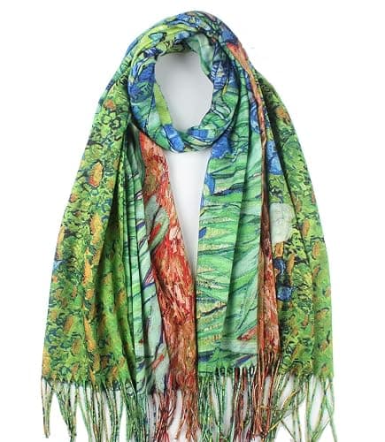 Umjetnost Soft Cashmere Feel Scarf For Women Winter Warm Scarves Large Shawl Wrap Monet Van Gogh Art Print - Image 1