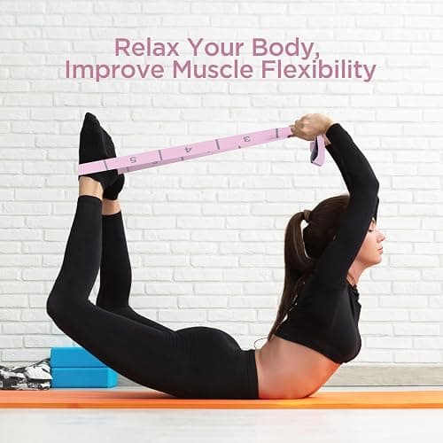 AiQInu Yoga Stretch Gurt, Resistance Bands Mit 11 Schleifen, Hochelastischer Fitnessbänder, Hochelastischer Elastische Widerstandsbänder für Pilates Fitness Stretching Training thumbnail 7