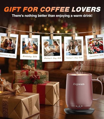 Kepwam Self Heating Coffee Mug T2, 16oz Smart Heated Coffee Mug, 150 Min Battery Life - Hot up to 149℉ Temperature Control Coffee Mug Warmer, Gifts for Dad Mom (No APP) thumbnail 7