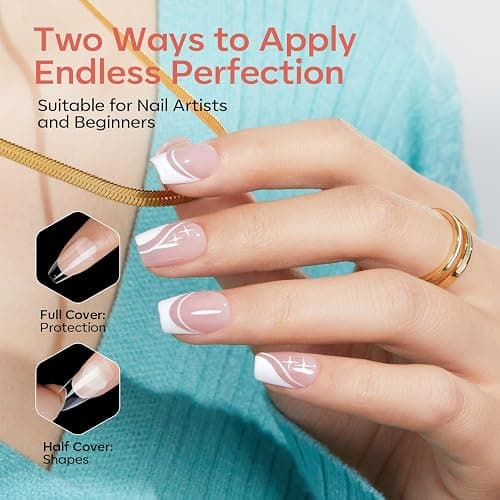 Modelones Extra Short Coffin Nail Tips 360pcs Clear Press On Nails Soft Gel | Clear Fake Nails Press On Full Cover Half Matte Acrylic Gel Tips for Extension Salon 15 Sizes thumbnail 5