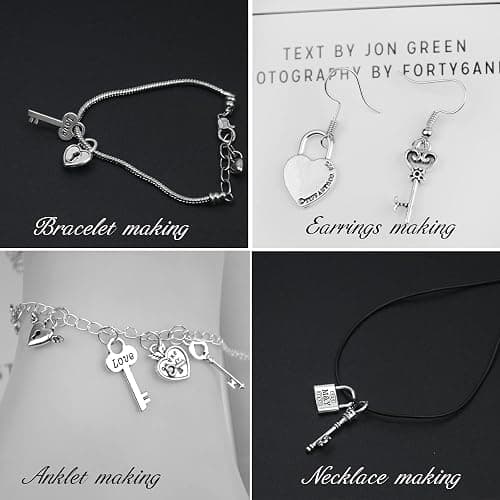 Aokbean Mixed 40Pcs Mini Fake Skeleton Keys and Heart Locks Charms for Jewelry Making Earring Necklace Pendants Keychain Accessories thumbnail 6