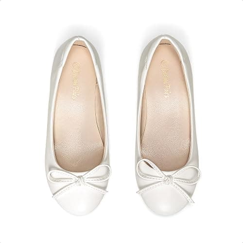 Dream Pairs Girls Dress Shoes Ballet Flats Slip-on Fashion Bow Flower Girl Shoes for Wedding, School, Party, Birthday thumbnail 5