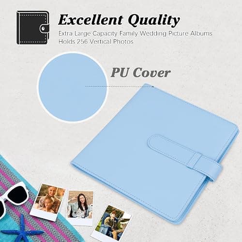 256 Pockets Photo Album for Kodak Mini Shot,Kodak Mini Shot 2 Retro Instant Camera,2x3 Photo Paper-(2.1"x3.4") (Blue) thumbnail 6