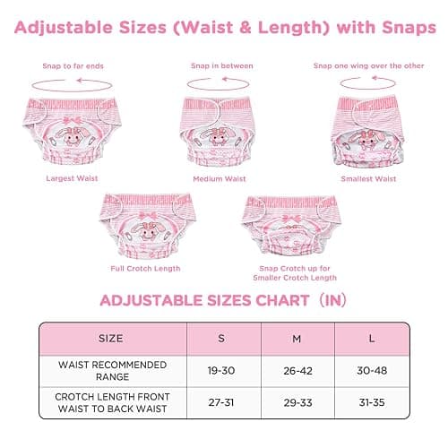 Littleforbig Washable Adjustable Reusable Waterproof Cloth Adult Diaper Wrap Cover - Baby Usagi Pattern L thumbnail 2