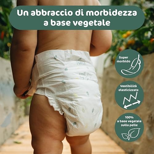 Naty BioEmbrace Pannolini Neonato | Certificati per pelle sensibile | Protezione anti-perdite fino al 100% | Morbidezza vegetale | Senza profumo & cloro | Taglia 2 (3–6 kg), 132 pz thumbnail 4