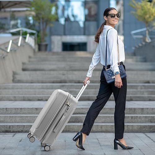 Nazhura Luggage Set, 3-Piece Hardside Suitcase Set, 20-inch Carry On, 24-inch, 28-inch Luggage thumbnail 7