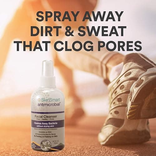 SkinSmart Facial Cleanser for Breakouts, Targets Bacteria for Post-Workout Pimples, Blemishes and Sweat Irritation; 8 oz Spray, Safe for All Ages: Adults and Teens thumbnail 7