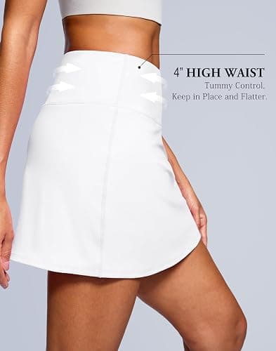 SANTINY 14" Skorts for Women with 2 Pockets High Waisted A Line Casual Pickleball Golf Skort Athletic Tennis Skirt thumbnail 5