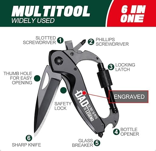 Fathers Day Dad Gifts - Gifts for Dad, Fathers Day Ideal Gift from Daughter, Wife, Son - Dads Birthday Gift for Husband, StepDad, Men - Christmas Dad's Present, Multitool thumbnail 3