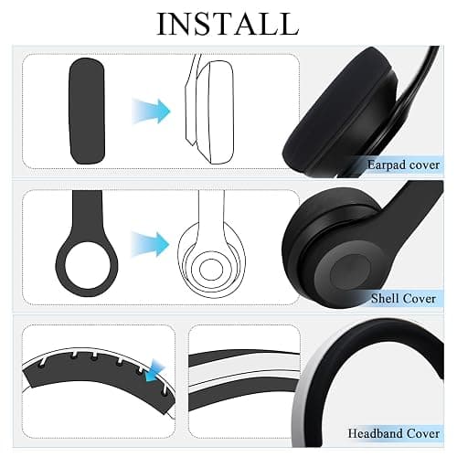 【3 in 1】 Solo 4 Silicone Case Cover Set,Anti-Scratch Ear Pad/Shell/Headband Cover for Beats Solo 4 Headphone,Soft Silicone Protector Accessorie(Pink) thumbnail 5