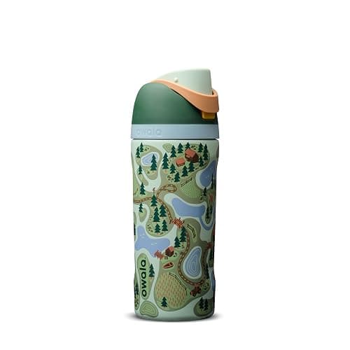 Owala FreeSip Kids Stainless Steel Water Bottle 16 oz Trail On - Image 1