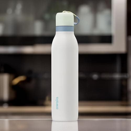Owala FreeSip Twist Insulated Stainless Steel Water Bottle with Straw for Sports and Travel, BPA-Free, 24-oz, Green/White (Iced Breeze) thumbnail 2