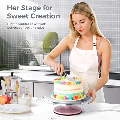 Ohuhu Cake Stand, Aluminium 12''Cake Turntable Decorating Bakery Supplies - BPA-Free Frosting Spinner Rotating Revolving Lazy Susan Perfect Gifts thumbnail 2