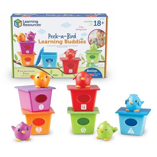 Learning Resources Peek-a-Bird Learning Buddies - 15 Pieces, Age 18 Months+ Toddler Activities, Preschool Toys, Educational Color Teaching - Image 1