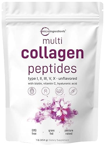 Multi Collagen Peptides Powder, 16 Oz - Hydrolyzed Protein Peptides | Type I,II,III,V,X with Hyaluronic Acid, Biotin & Vitamin C - Unflavored - Keto & Paleo Friendly, Ez Mix in Drinks - Image 1