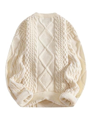 Aelfric Eden Oversized Knit Sweater Solid Vintage Pullover Sweater Unisex Woven Crewneck Knitted Tops thumbnail 6