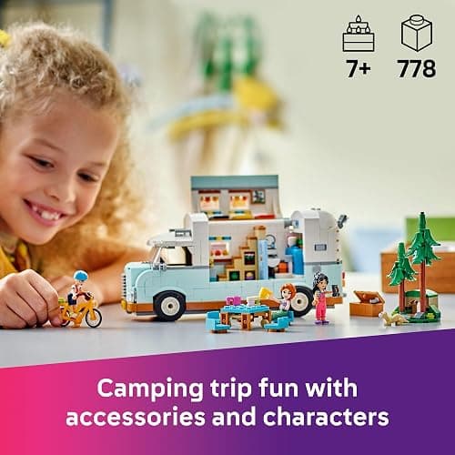 LEGO Friends Friendship Camper Van Adventure Toy Building Set - Pretend Play Set for Kids, Girls and Boys, Ages 7+ - Gift Idea for Birthday - with 3 Minidolls and Ferret Figure - 42663 thumbnail 2