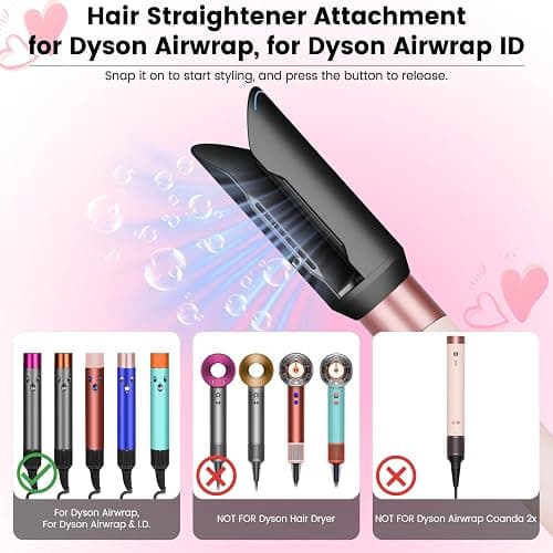 YTCHYYSK Hair Smooth Attachment for Dyson Airwrap HS01 HS05 HS08, Gentle Airflow Smooth Nozzle for Air wrap, Hair Straightener Replacement Part from Curly Coliy Wet to Straight Smooth Sleek Shiny Hair thumbnail 2