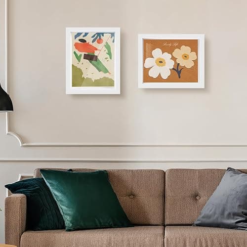 Shadow Box Frame 8x10 - 3 Pack Wood Deep Shadowbox with Glass Shadow Boxes Display Cases Suitable for Photos, Dried Flowers, Handicrafts Picture Frames for Wall (White) thumbnail 7