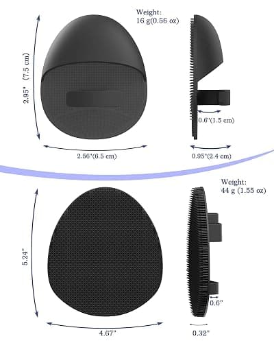 Manmihealth Silicone Back Scrubber (Thick Bristles) & Bath Glove & Face Brush Set(3PCS), Super-Exfoliating & Lathering Body Scrubber, Shower Brush, Face Scrubber Combination, with a Free Hook.(Black) thumbnail 3